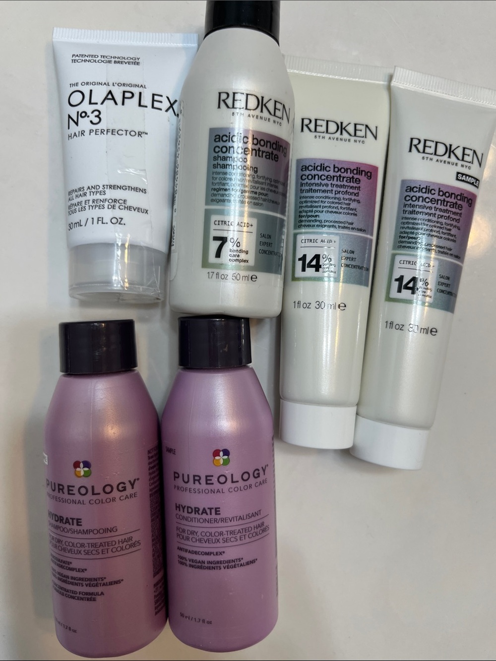Pureology Hydrate & Redken & Olaplex Hair Sample Travel Sizes Bundle New Set